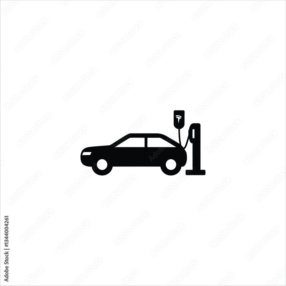 Vector logo EV charging, electric vehicle charging icon, Esport vector logo electric car at charging station on white background, EV charging design Vector logo EV charging, electric vehicle charging icon, Esport vector logo electric car at charging station on white background, EV charging design
