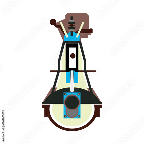 Internal Combustion Engine Cross-Section
