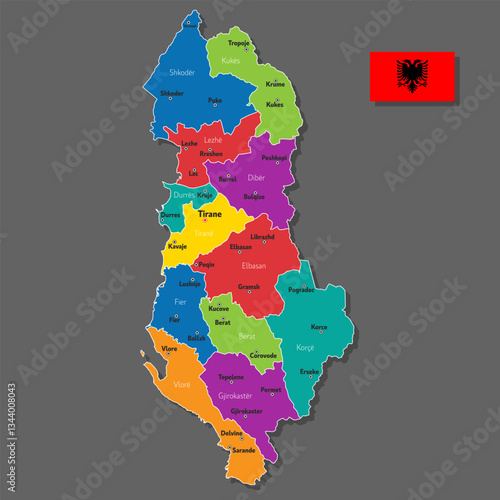 Vector map of Albania