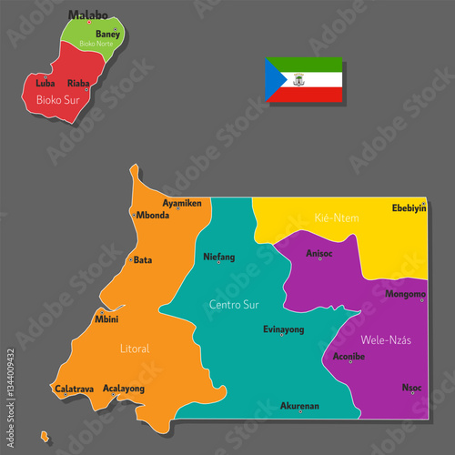 Vector map of Equatorial Guinea