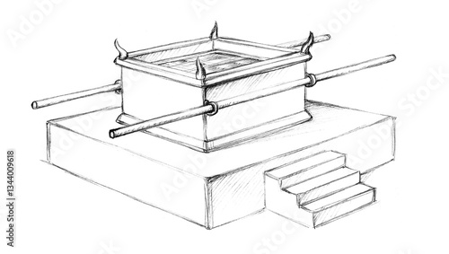 Copper altar on a stand