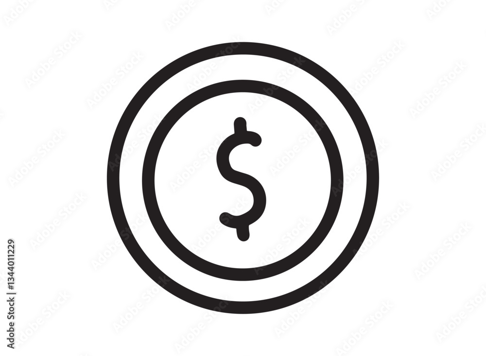 Set icon of an Black Friday Outline MOney Coin Set icon of an Black Friday Outline MOney Coin