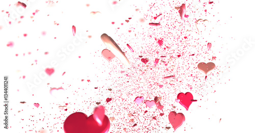 hearts on a transparent bac...