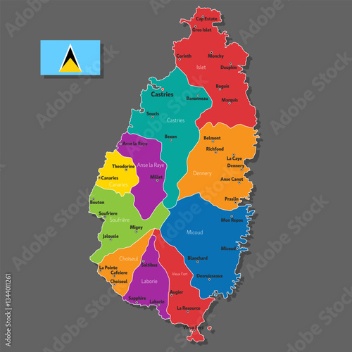 Vector map of Saint Lucia