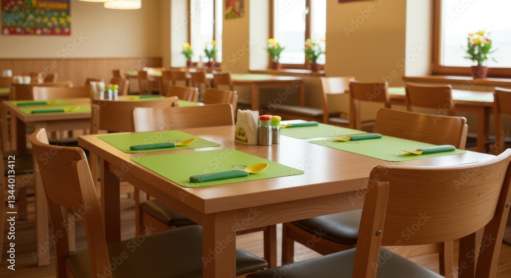 Dining Room Interior with Tables Chairs and Setting Arrangement Dining Room Interior with Tables Chairs and Setting Arrangement