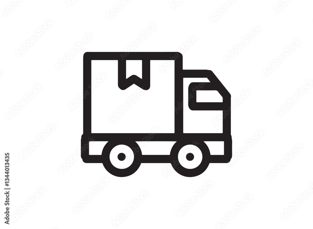 Set icon of an Black Friday Outline Delivery Truck Set icon of an Black Friday Outline Delivery Truck