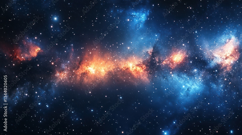 Fototapeta premium A beautiful depiction of cosmic nebulas and distant star clusters