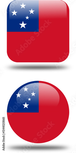 circular and square 3d look Flag of samoa Free Download circular and square 3d look Flag of samoa - GFXLoad