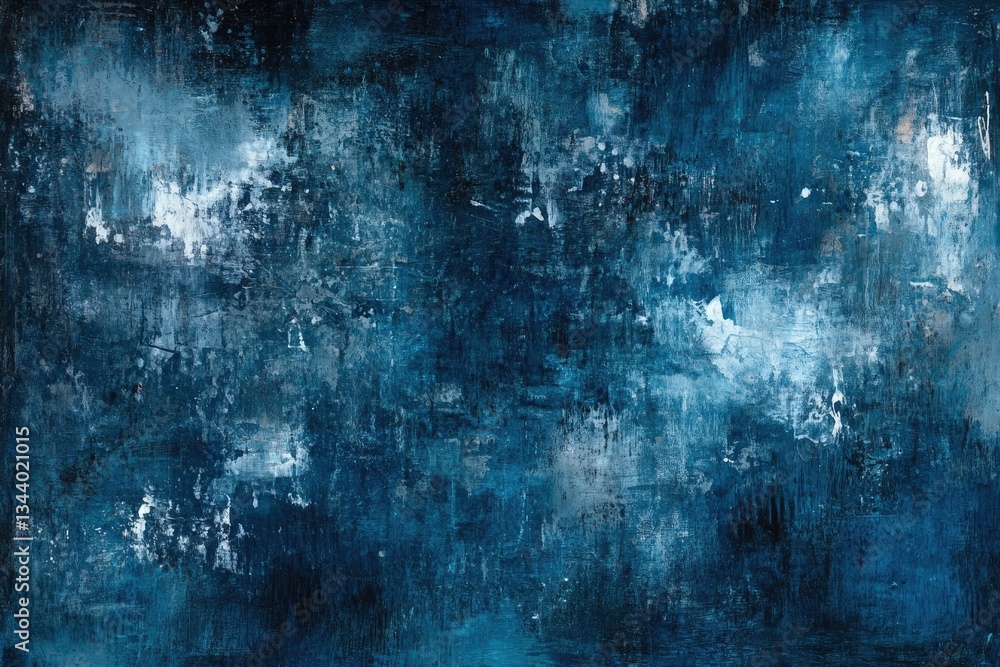Obraz premium Grunge Texture Background in Deep Blue with White Accents