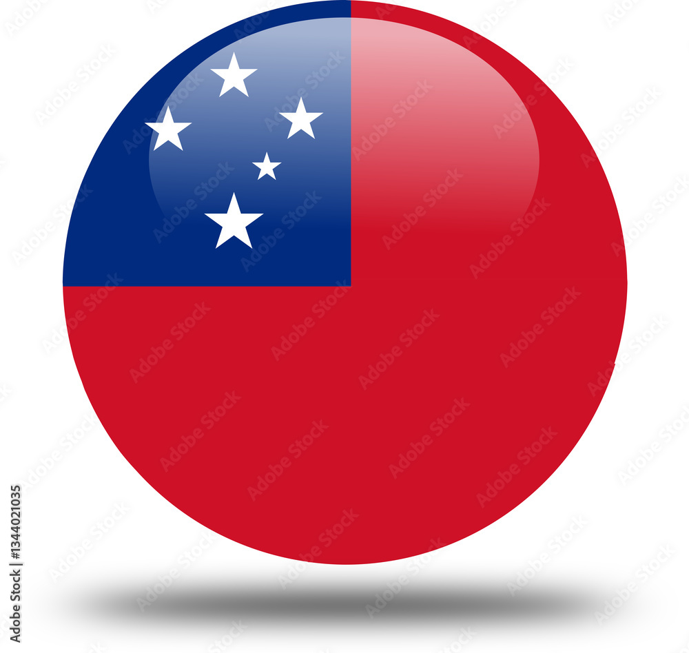 circular 3d look Flag of samoa circular 3d look Flag of samoa