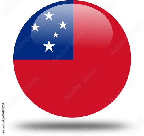 Free Download samoa  flag -- 3D Circular Icon, High-Resolution PNG National Symbol for Web and Print	 - GFXLoad
