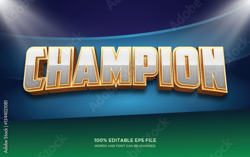 Champion 3D editable text style effect	
