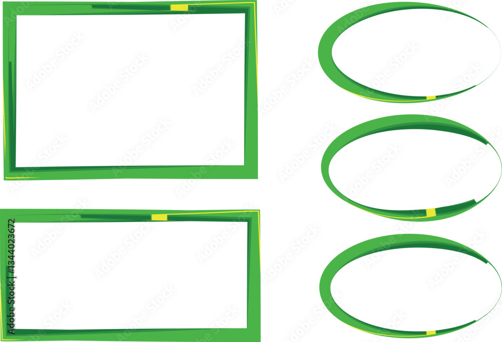 Obraz premium green colorful abstract border frames set