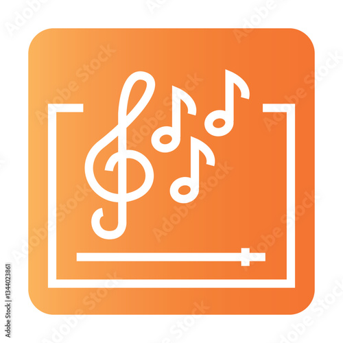 Musical genre line black icon. Vector isolated button.