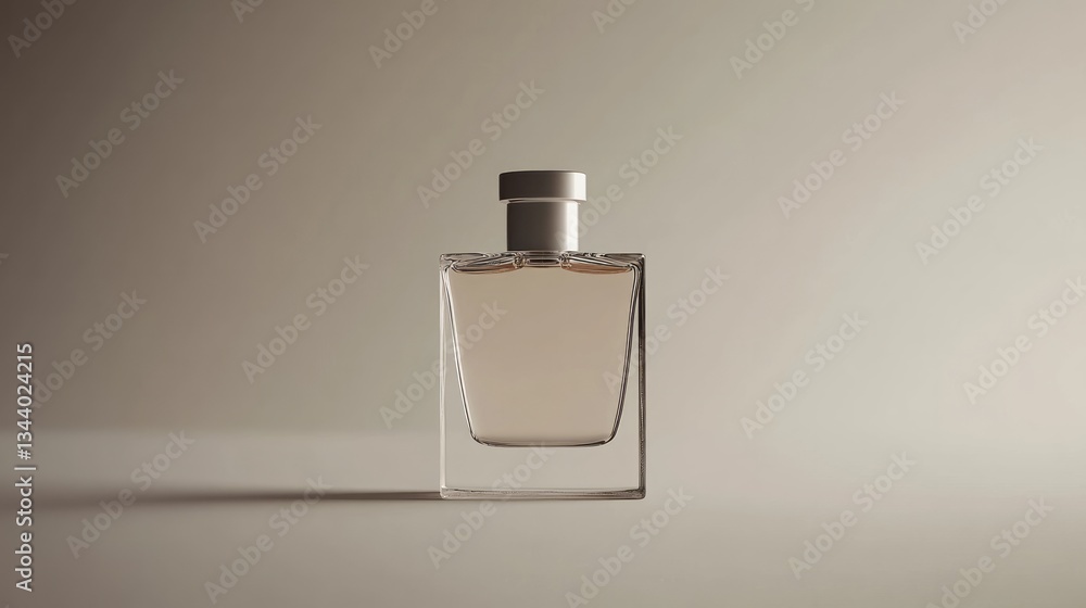Elegant perfume bottle in light gray color scheme Elegant perfume bottle in light gray color scheme