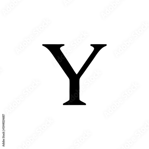 a minimalist illustration of the capital letter "Y" in bold black vector illustration