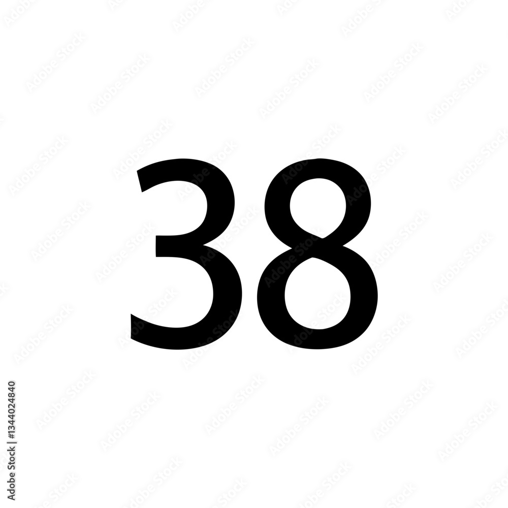the number thirty-eight on a plain background vector illustration the number thirty-eight on a plain background vector illustration