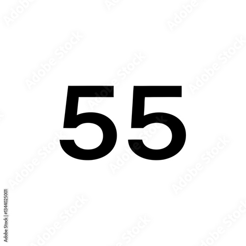 an image of the number fifty-five in a bold font style vector illustration
