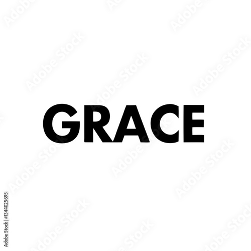 the word "GRACE" written in a bold, simple font, vector illustration