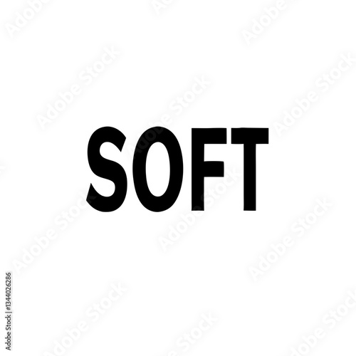 the word "SOFT" in a bold font, vector illustration