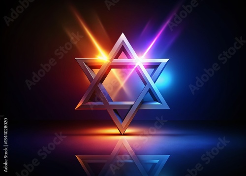 Hanukkah Star of David Silhouette: Modern Festive Background for Holiday Banner