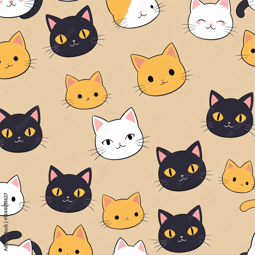 Obraz premium seamless pattern with cats