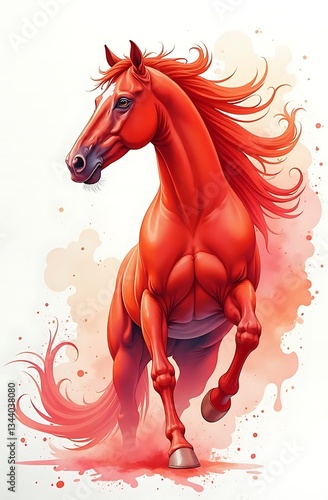 Symbol of 2026 - red fire horse