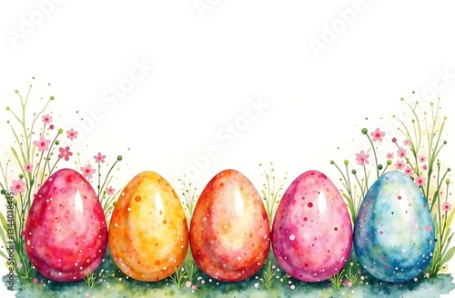 Colorful Watercolor Easter Eggs