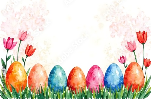 Colorful Watercolor Easter Eggs