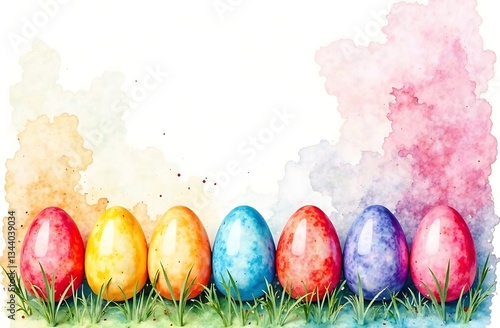 Colorful Watercolor Easter Eggs