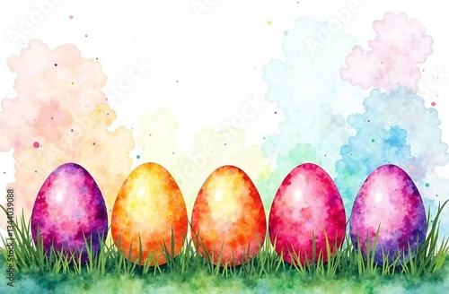 Colorful Watercolor Easter Eggs