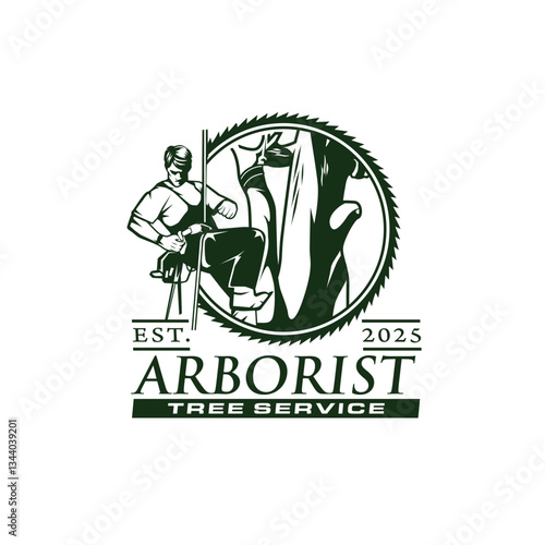 Professional arborist tree care service organic vector image