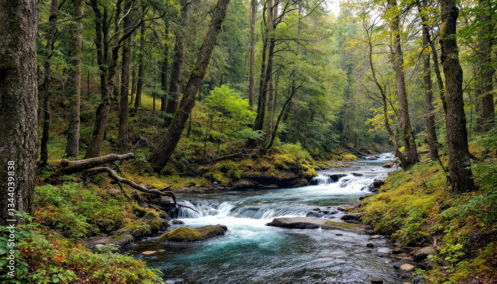 Serene Forest River: A Tranquil Escape in Nature's Embrace Serene Forest River: A Tranquil Escape in Nature's Embrace
