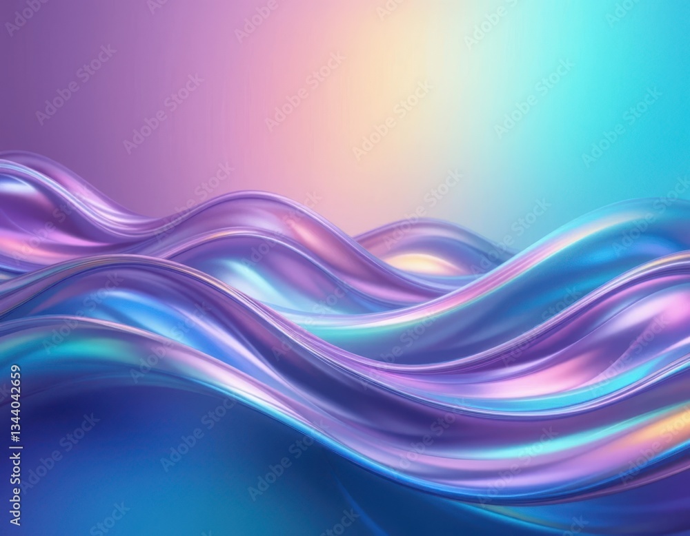 Fototapeta premium Flowing waves of colorful light abstract art digital creation vibrant environment aesthetic perspective