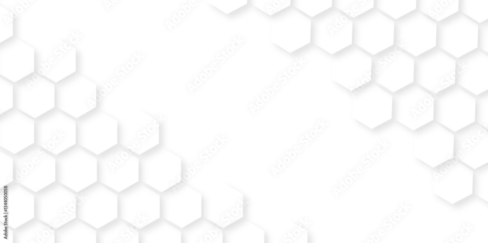 Abstract white background with hexagons . white Hexagonal Background ...