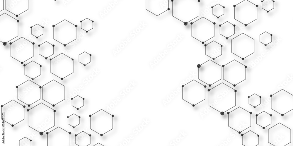 Obraz premium Abstract white background with hexagons . white Hexagonal Background Luxury White Pattern seamless bright white abstract honeycomb background 3D Futuristic abstract geometric mesh cell texture.