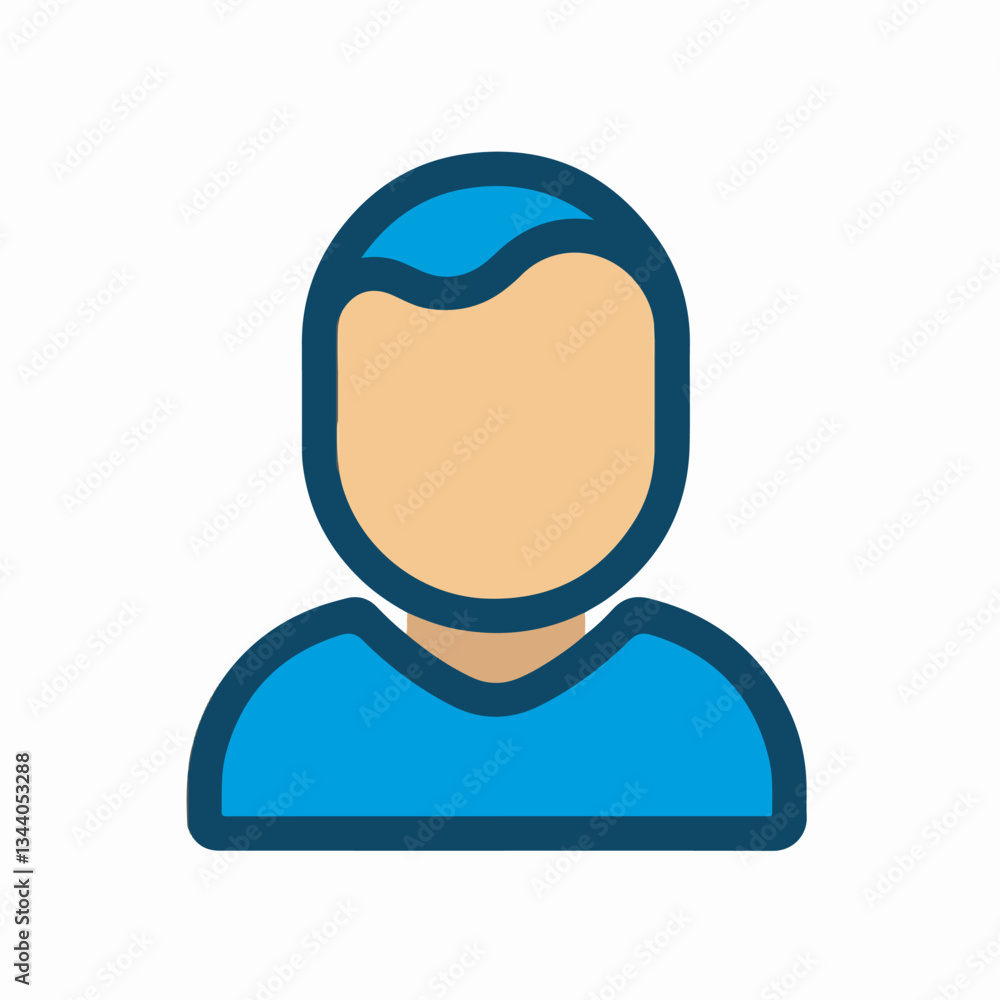 Simple blue and yellow user profile icon representing an anonymous person. Simple blue and yellow user profile icon representing an anonymous person.