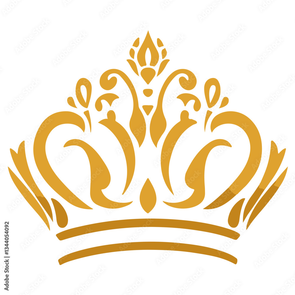 Fototapeta premium Ornate Black Crown with Leaf and Scroll Details