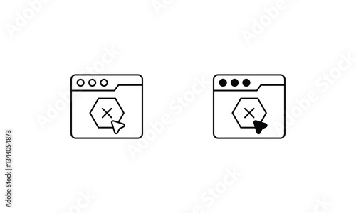 Ad Blocker vector icons set stock illustration