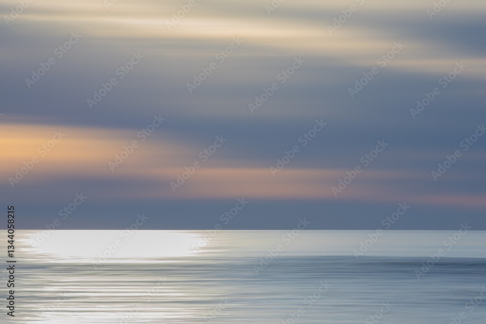 custom made wallpaper toronto digitalAbstract background of ocean at sunset, colourful sunrise with long exposure effect, horizontal motion blurred sea water with clouds, sea horizon at sunset with panning technique, pastel colours