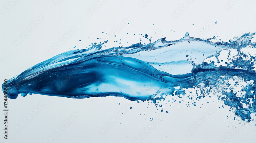 Obraz premium The dynamic blue watercolor splash flows freely, adding a touch of artistic elegance to the background.