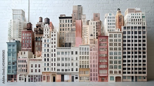 Wallpaper Mural Colorful Urban Cityscape with Vintage Style Buildings and Modern Architecture Elements Torontodigital.ca