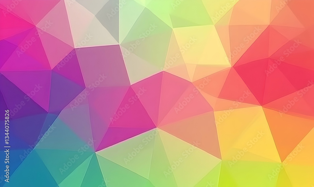 Obraz premium Vibrant abstract polygonal background, colorful geometric pattern, rainbow hues, low poly design, modern texture, trendy backdrop.