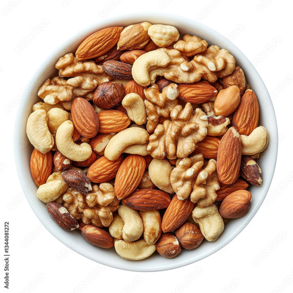 Delicious Mixed Nuts in Bowl on transparent background. Delicious Mixed Nuts in Bowl on transparent background.