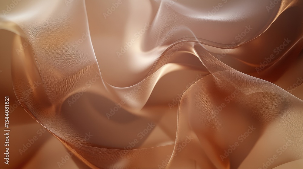 Fototapeta premium Minimalist abstract background with soft, curling smoke swirls in warm brown and mocha tones, perfect for creative projects.