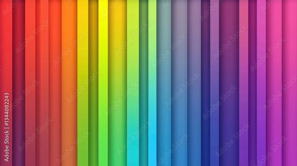 Obraz premium Vibrant Rainbow Spectrum: Dynamic Vertical Bands with Subtle Shadow Play