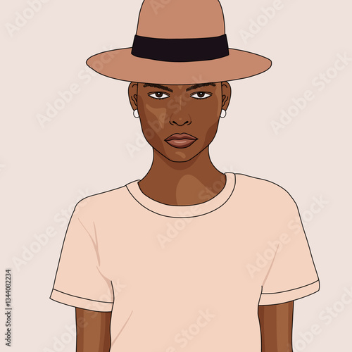 Elegant Woman with Hat Portrait