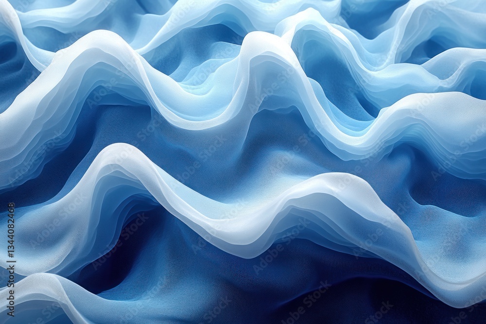 Obraz premium Elegant Blue and White Abstract Waves Background