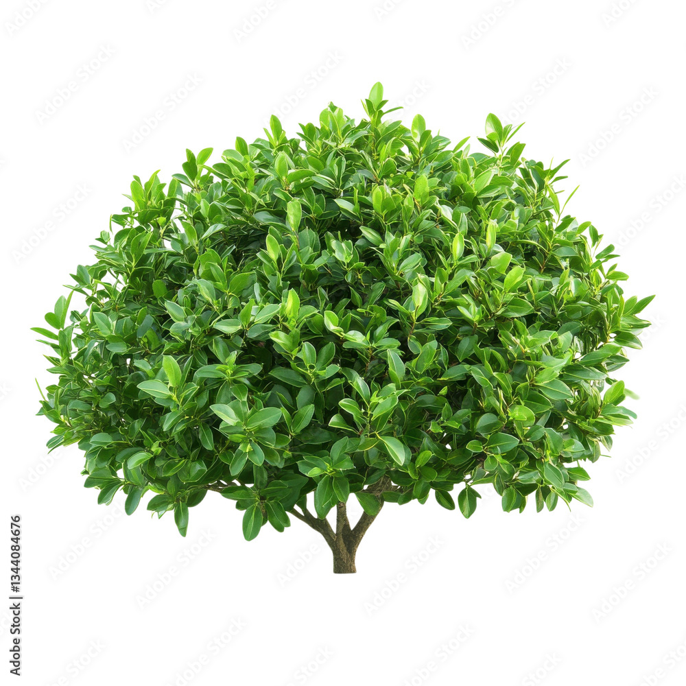Fototapeta premium Bush Nature White Background Image on transparent background.