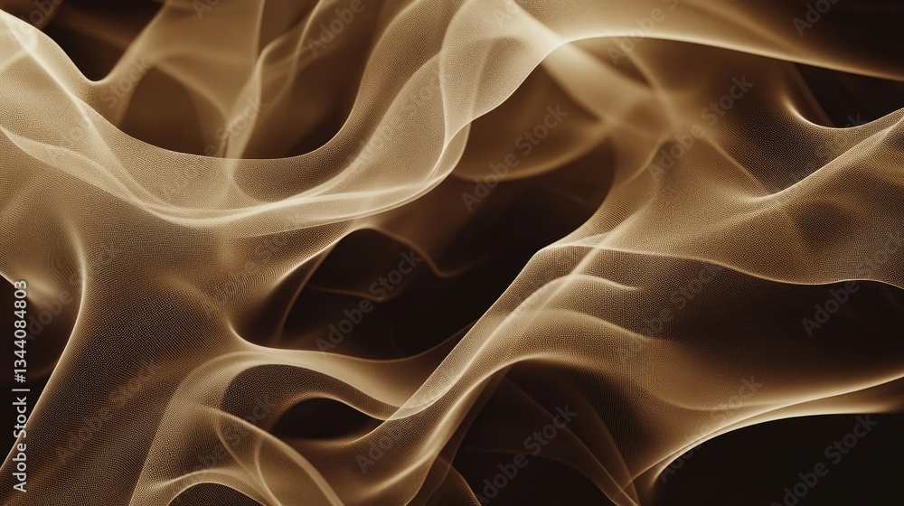 Obraz premium Warm earthy smoke waves in deep mocha tones creating a flowing, organic abstract pattern for creative projects.